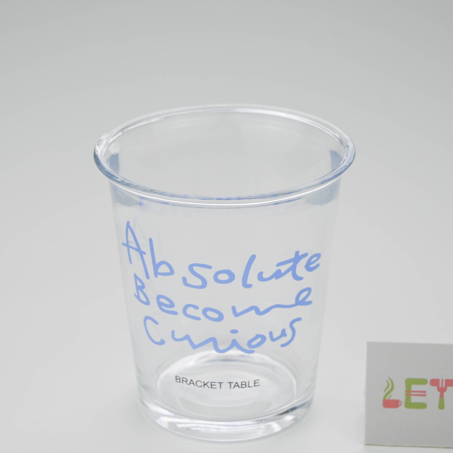 Clear Glass Cup with Blue Letter Print, Aesthetic Coffee Milk Juice Tumbler