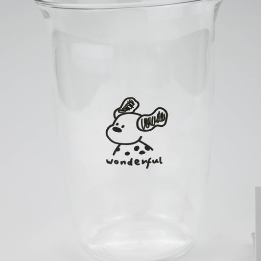 Cute Dog Glass Cup, Cartoon Puppy Design, for Milk Tea, Coffee, Juice - Wonderful