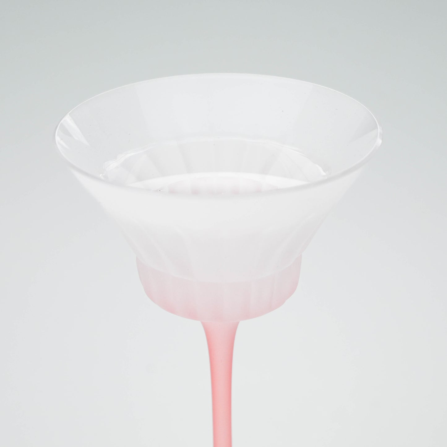 Elegant Pink Stem Cocktail Glass, Small Dessert and Martini Cup - All Frosted