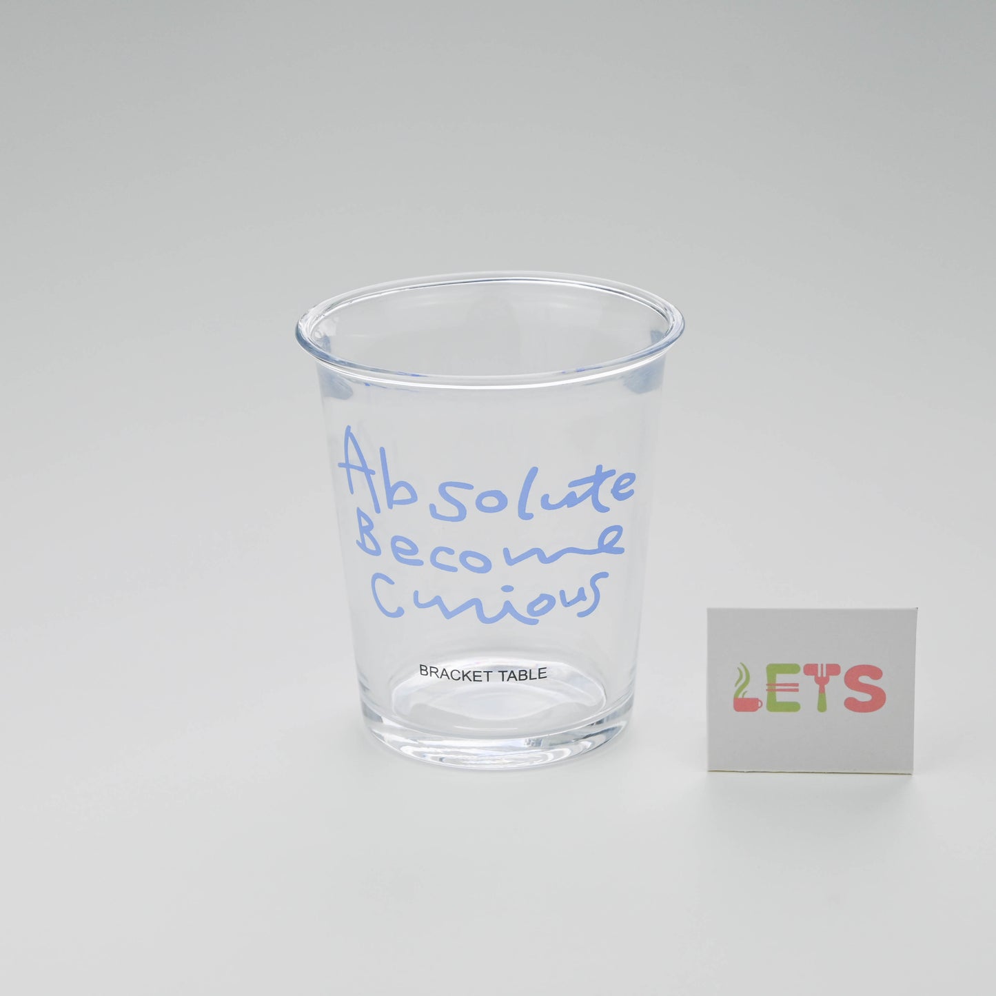 Clear Glass Cup with Blue Letter Print, Aesthetic Coffee Milk Juice Tumbler