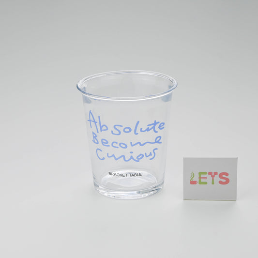 Clear Glass Cup with Blue Letter Print, Aesthetic Coffee Milk Juice Tumbler