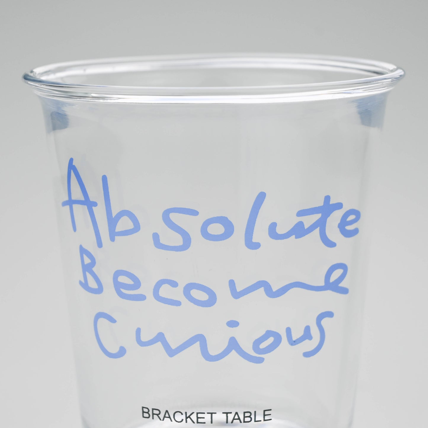 Clear Glass Cup with Blue Letter Print, Aesthetic Coffee Milk Juice Tumbler