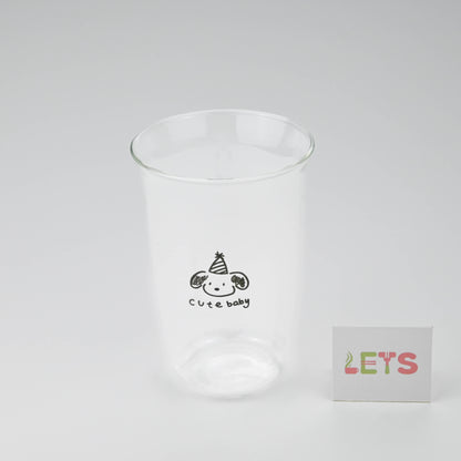 Cute Dog Glass Cup, Cartoon Puppy Design, for Milk Tea, Coffee, Juice - Cute Baby