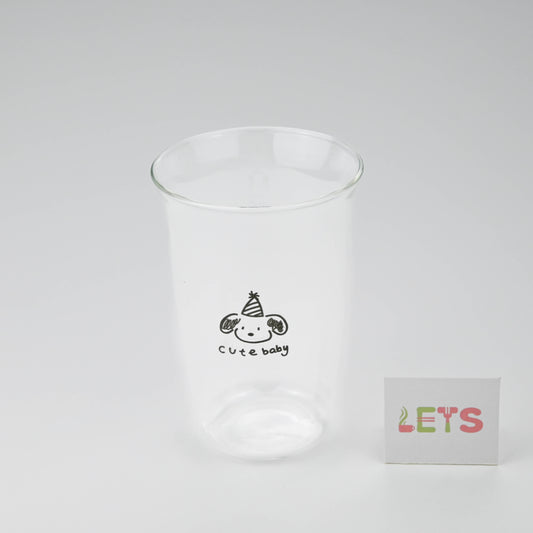 Cute Dog Glass Cup, Cartoon Puppy Design, for Milk Tea, Coffee, Juice - Cute Baby