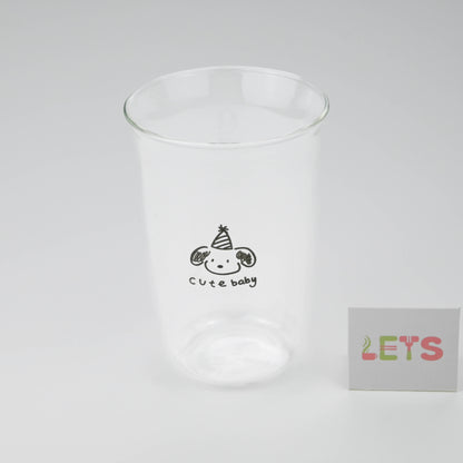 Cute Dog Glass Cup, Cartoon Puppy Design, for Milk Tea, Coffee, Juice - Cute Baby