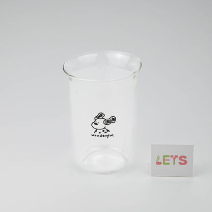 Cute Dog Glass Cup, Cartoon Puppy Design, for Milk Tea, Coffee, Juice - Wonderful