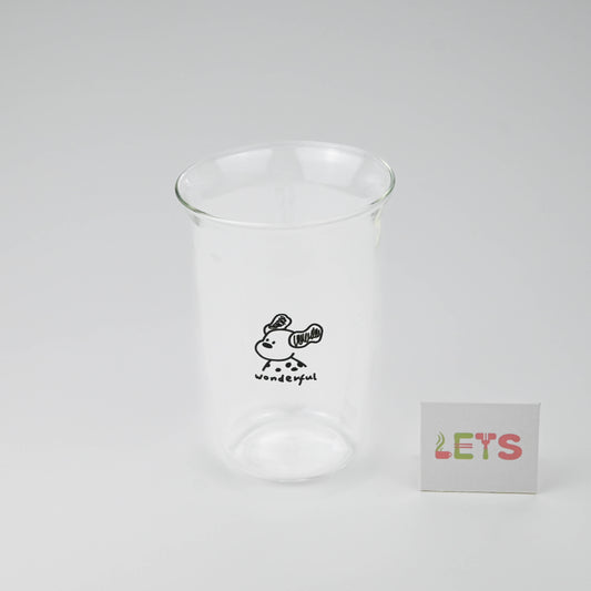 Cute Dog Glass Cup, Cartoon Puppy Design, for Milk Tea, Coffee, Juice - Wonderful