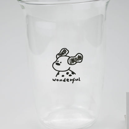 Cute Dog Glass Cup, Cartoon Puppy Design, for Milk Tea, Coffee, Juice - Wonderful