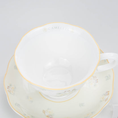 Ragdoll Cat Ceramic Cup and Saucer Set, Vintage Floral Teacup with Plate