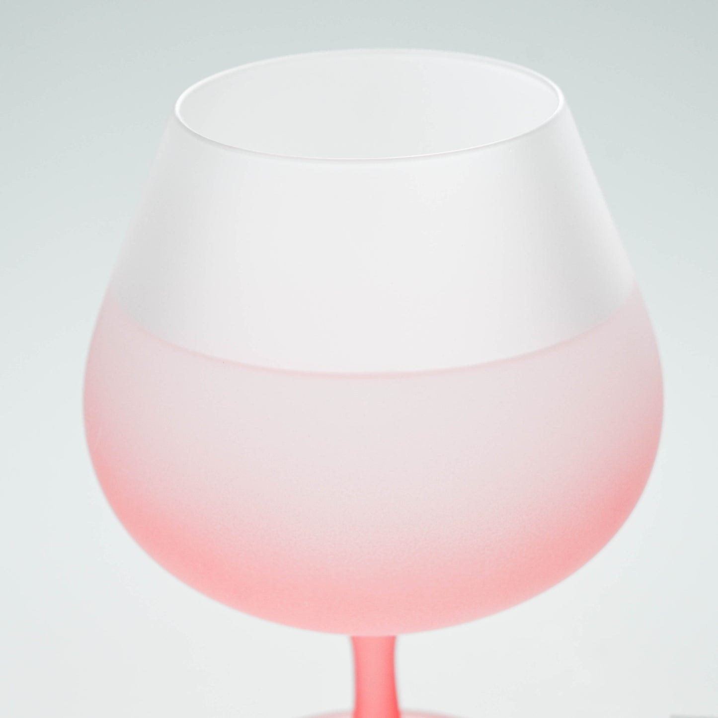 Frosted Pink Stem Balloon Glass, Large Goblet for Wine, Cocktails, Juice