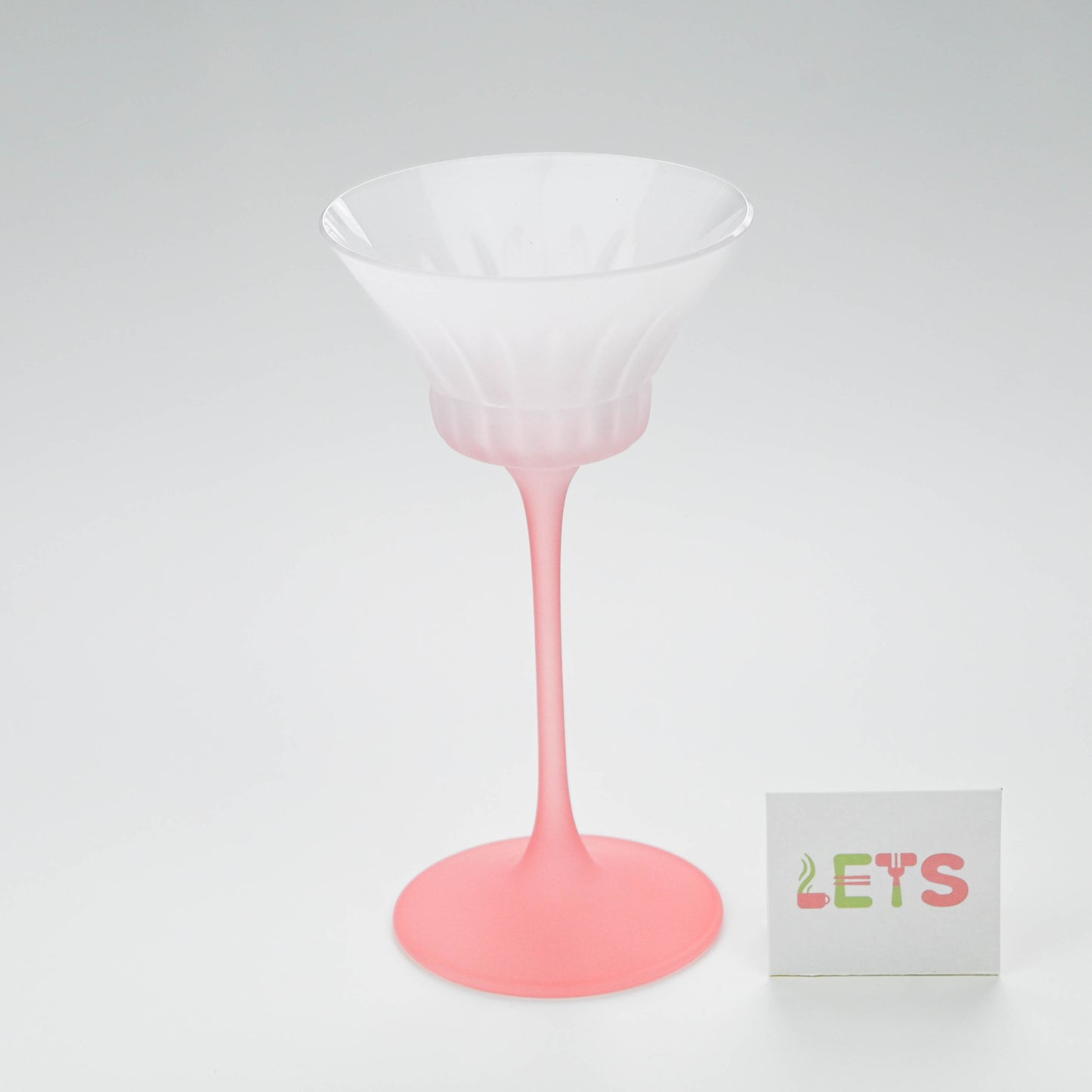Elegant Pink Stem Cocktail Glass, Small Dessert and Martini Cup - All Frosted