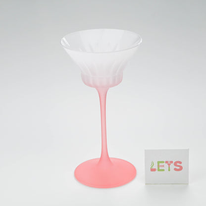Elegant Pink Stem Cocktail Glass, Small Dessert and Martini Cup - All Frosted