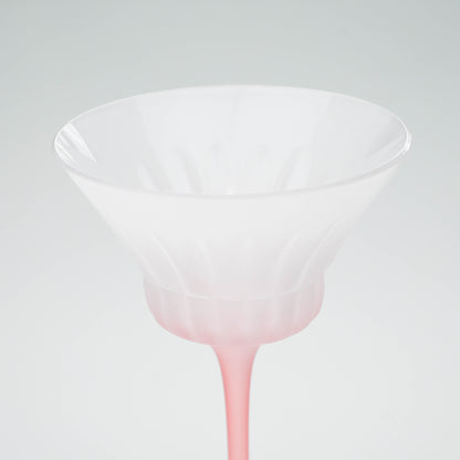 Elegant Pink Stem Cocktail Glass, Small Dessert and Martini Cup - All Frosted