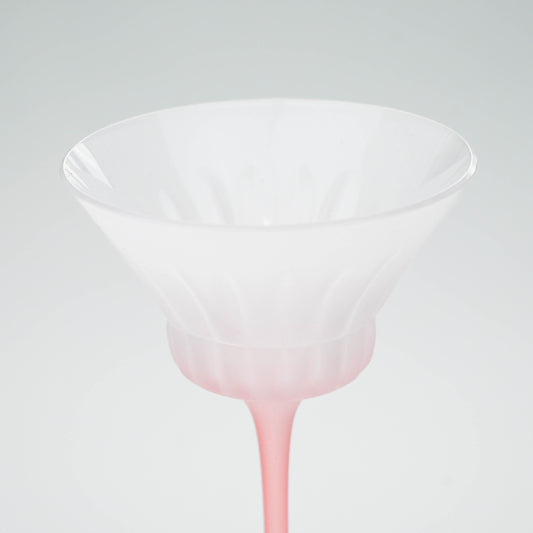 Elegant Pink Stem Cocktail Glass, Small Dessert and Martini Cup - All Frosted