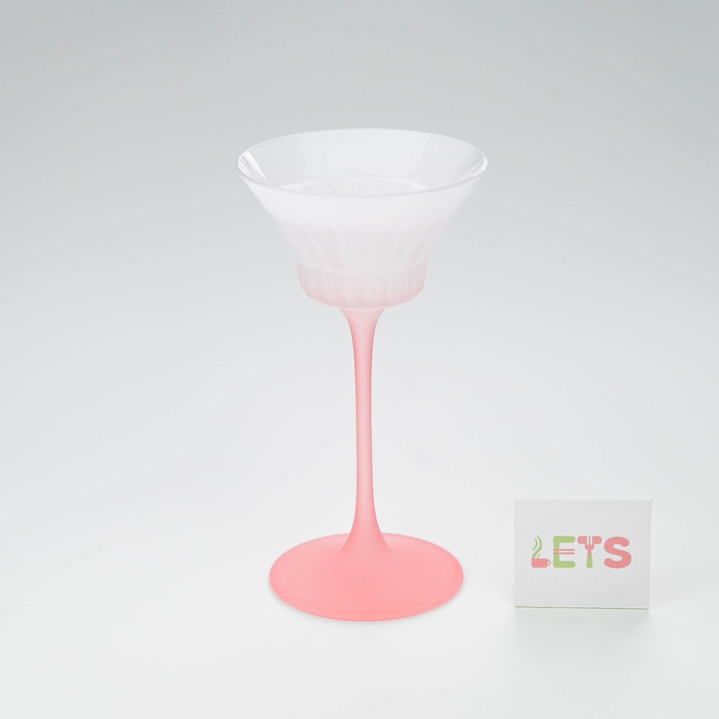 Elegant Pink Stem Cocktail Glass, Small Dessert and Martini Cup - All Frosted