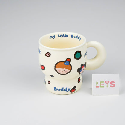 Ceramic Mug, Cartoon Buddy Design, Cute Coffee Tea Cup - Cartoon Boy