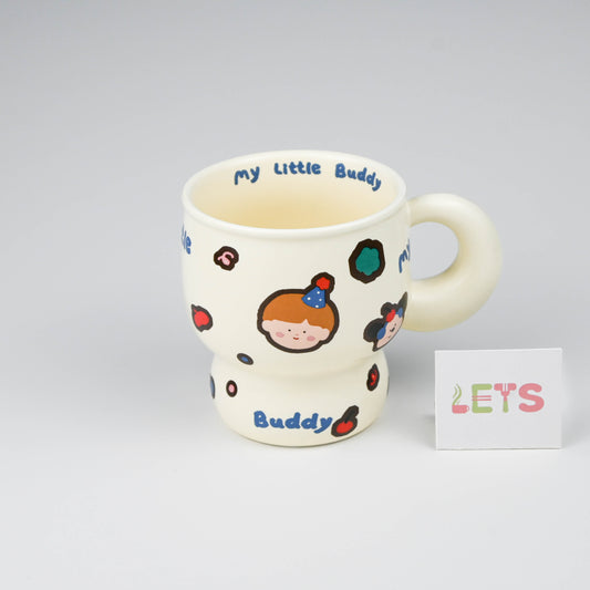 Ceramic Mug, Cartoon Buddy Design, Cute Coffee Tea Cup - Cartoon Boy