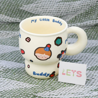 Ceramic Mug, Cartoon Buddy Design, Cute Coffee Tea Cup - Cartoon Boy