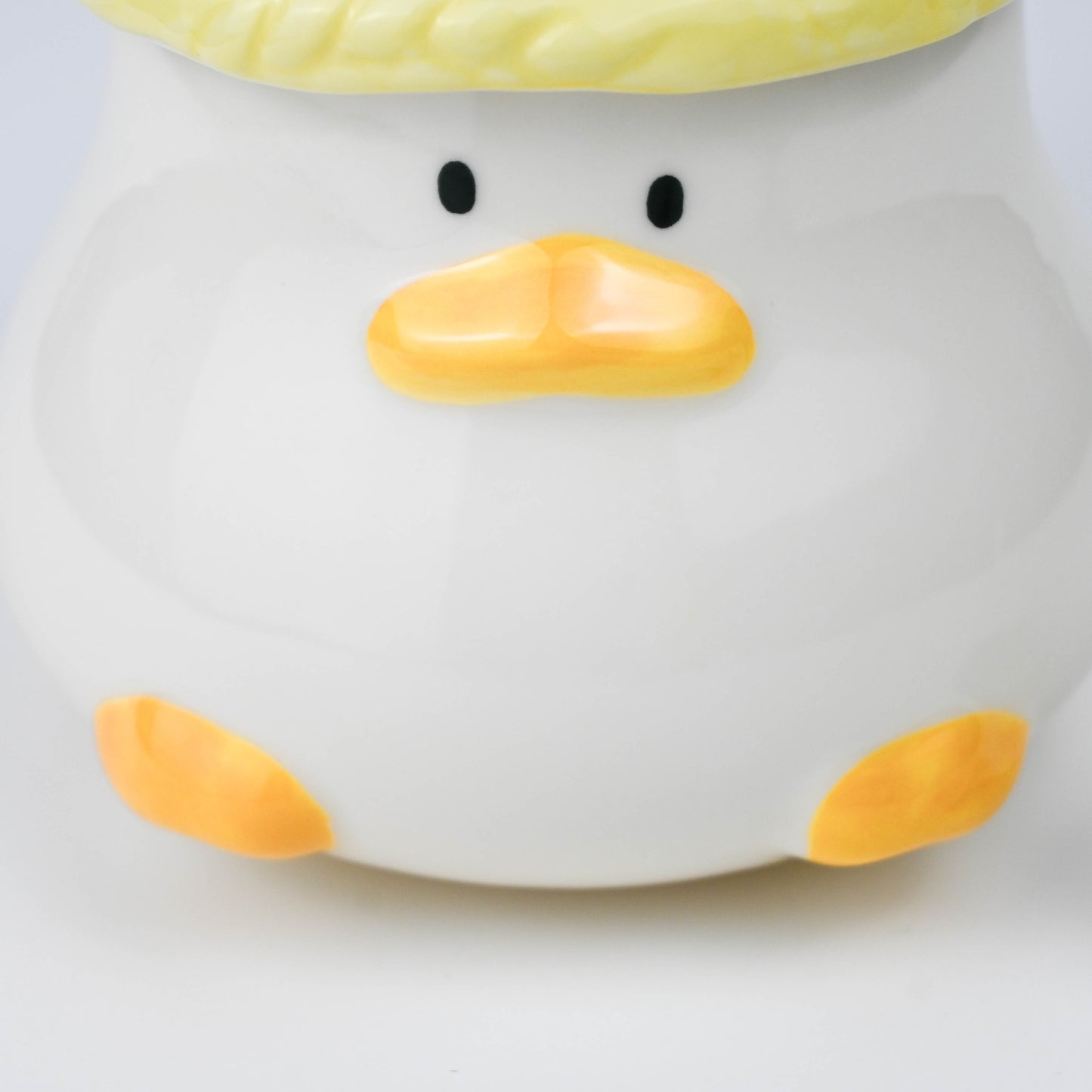 Cute Yellow Duck Ceramic Mug with Lid, Cartoon Coffee Tea Cup