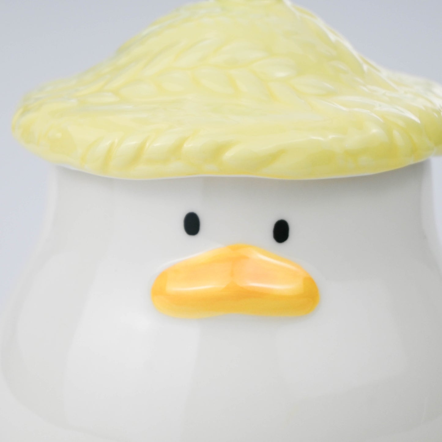 Cute Yellow Duck Ceramic Mug with Lid, Cartoon Coffee Tea Cup