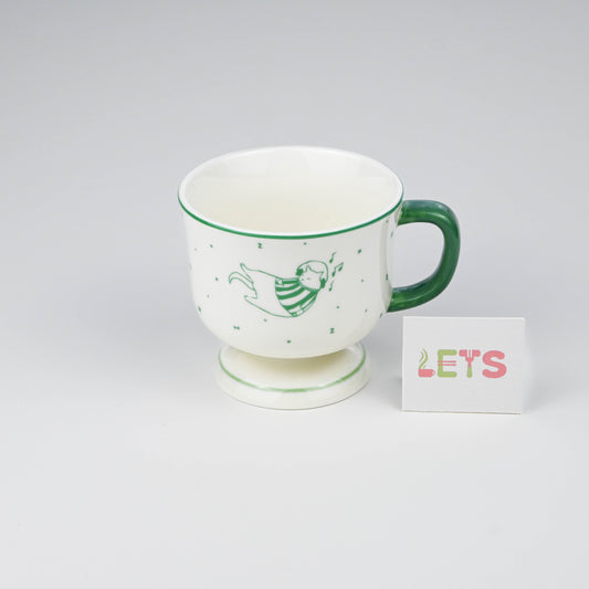 Ceramic Cartoon Cat Mug, Cute Sleeping Cat Design, Cute Coffee Tea Cup - Striped Sweater