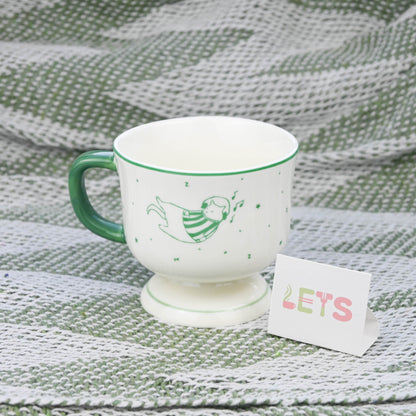 Ceramic Cartoon Cat Mug, Cute Sleeping Cat Design, Cute Coffee Tea Cup - Striped Sweater