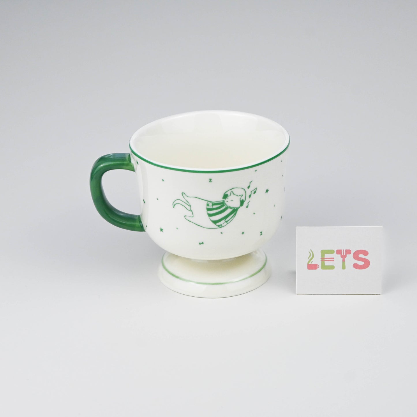 Ceramic Cartoon Cat Mug, Cute Sleeping Cat Design, Cute Coffee Tea Cup - Striped Sweater