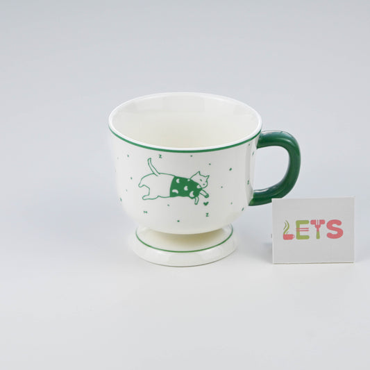 Ceramic Cartoon Cat Mug, Cute Sleeping Cat Design, Cute Coffee Tea Cup - Moon Sweater