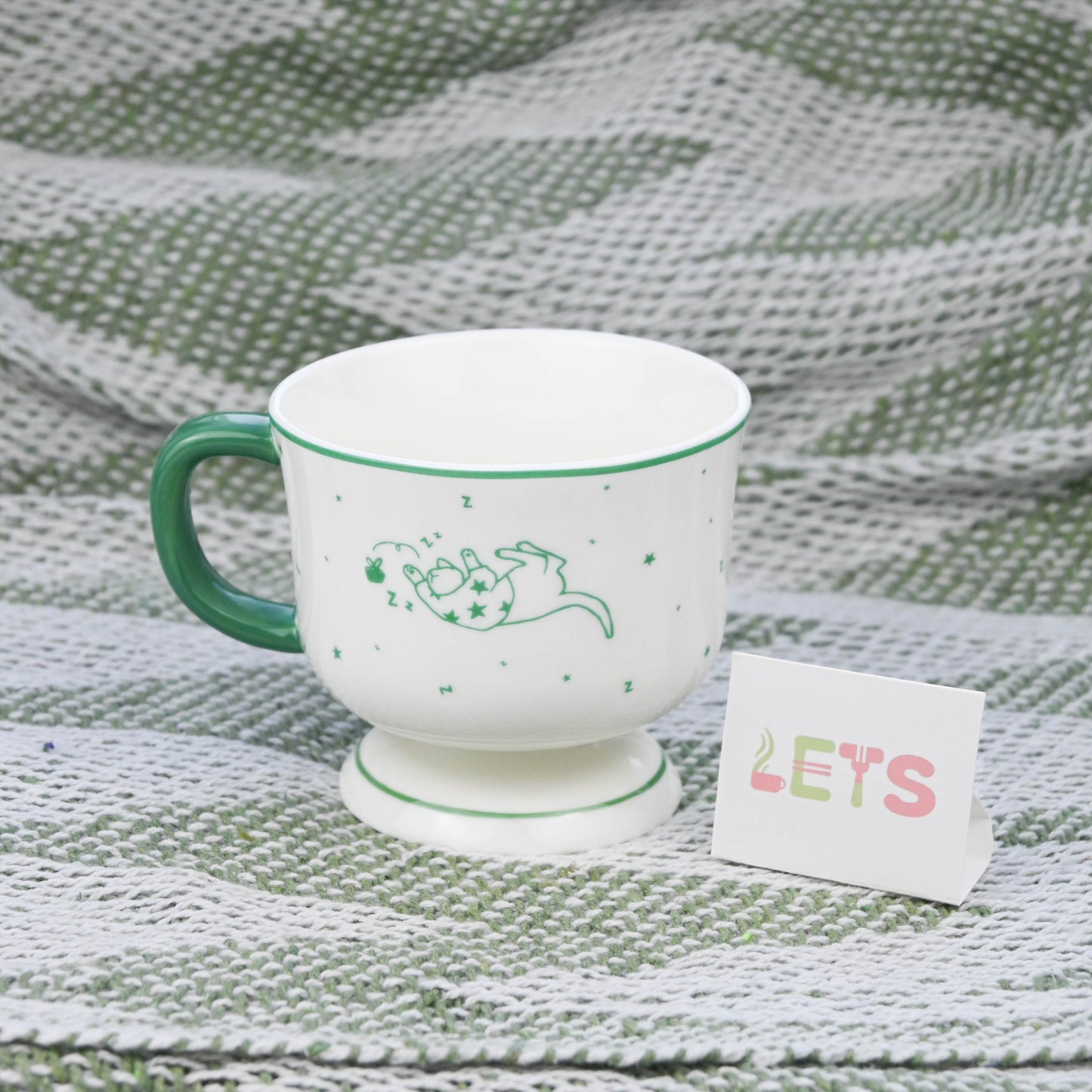 Ceramic Cartoon Cat Mug, Cute Sleeping Cat Design, Cute Coffee Tea Cup - Star Sweater