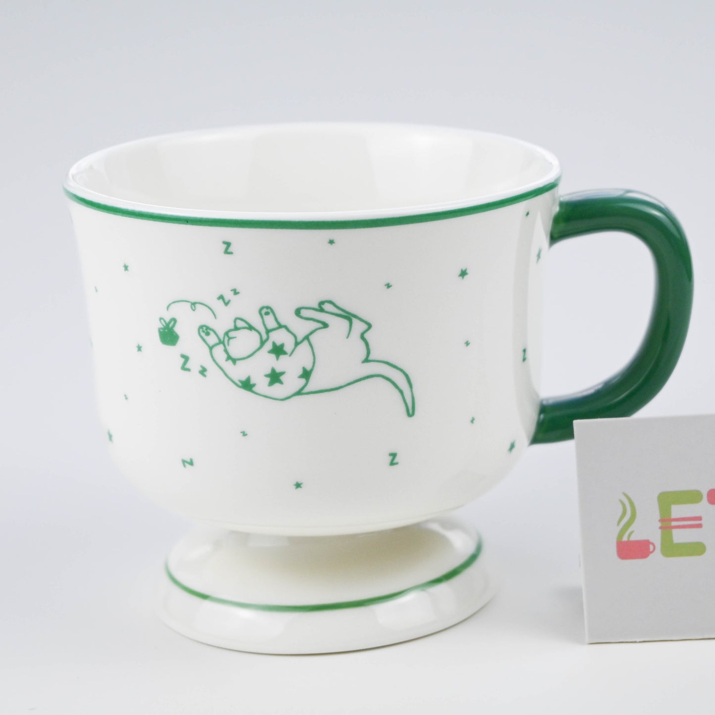 Ceramic Cartoon Cat Mug, Cute Sleeping Cat Design, Cute Coffee Tea Cup - Star Sweater