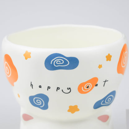 Cute Animal Ceramic Mug, White Cartoon Coffee or Tea Cup - Cartoon Cat