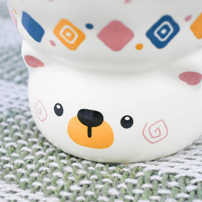 Cute Animal Ceramic Mug, White Cartoon Coffee or Tea Cup - Cartoon Bear
