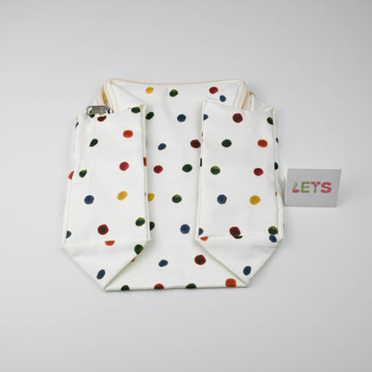 Cute Polka Dog Travel Cosmetic Bag, Portable Toiletry Makeup Pouch with Strap