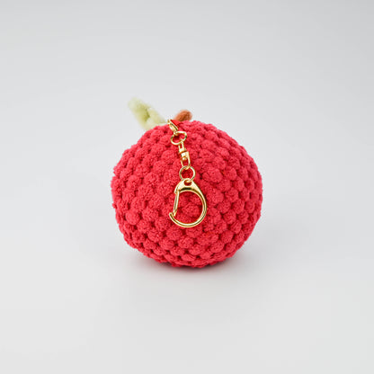 Plush Lychee Keychain, Cute Cartoon Fruit Bag Charm Pendant, Stuffed Toy