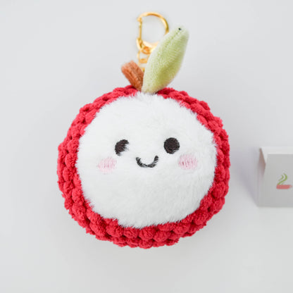 Plush Lychee Keychain, Cute Cartoon Fruit Bag Charm Pendant, Stuffed Toy